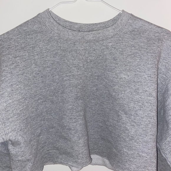[2-Piece] Cropped Sweater + BABE Sweater || Grey - Picture 2 of 14